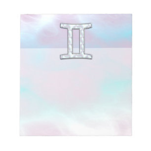 Bloco De Notas Sinal Gemini Zodiac da Mãe do Estilo Pérola