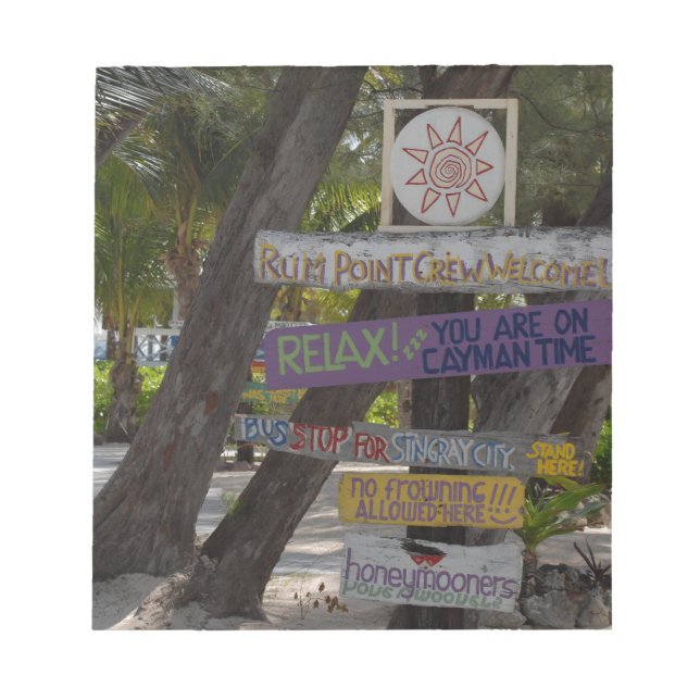 Bloco De Notas Sinal poste Rum Point Grand Cayman (Frente)