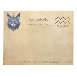 Bloco De Notas Sinal Zodiac Aquarius + Notepad Celestial