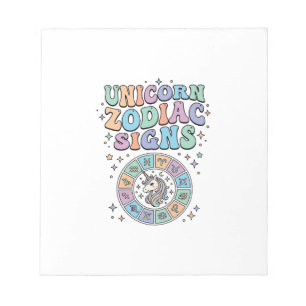 Bloco De Notas Sinal Zodíaco Unicórnio Design Vetorial Kawaii_1