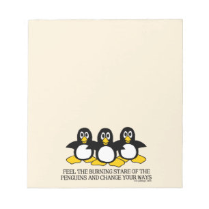 Bloco De Notas Sinta o olhar fixo ardente dos pinguins Tan