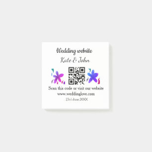 Bloco De Notas Site de casamento mínimo simples Q R código adicio