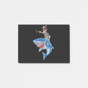 Bloco De Notas Skeleton Pirate Riding Sharing Cute Boys Halloween