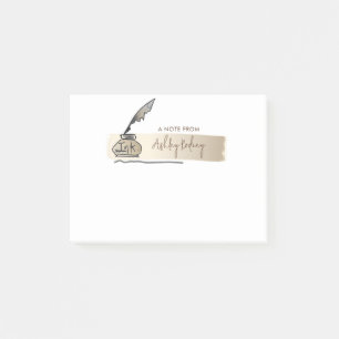Bloco De Notas Sketch Faux Caneta Pena Caligrafia Dourada