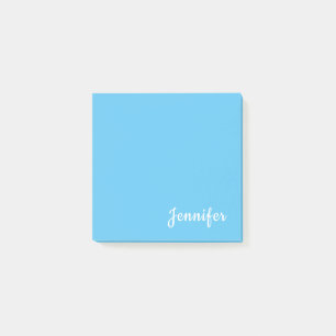 Bloco De Notas Sky Blue Trendy Modern Minimalist Chic Name