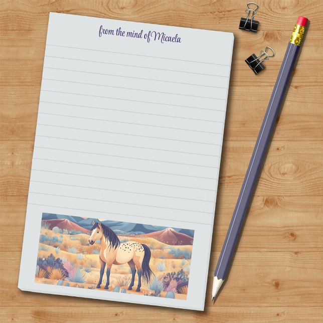 Bloco De Notas Slogan Personalizado do Deserto de Menina de Caval (Buckskin Horse Girl Desert Personalized Slogan Post-it Notes)