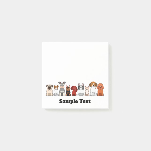 Bloco De Notas small dogs border postit (Frente)
