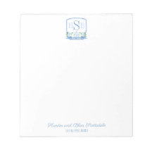 Smart 3 Letra Monograma Hydrangea Ginger Jar Crest