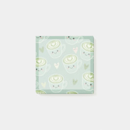 Bloco De Notas smiling matcha latte cups Post-It Notes