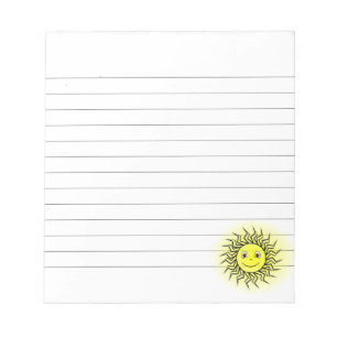 Bloco De Notas Smiling Sun Personalizado Vinculado