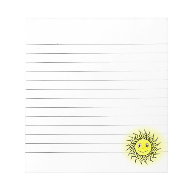 Bloco De Notas Smiling Sun Personalizado Vinculado (Frente)