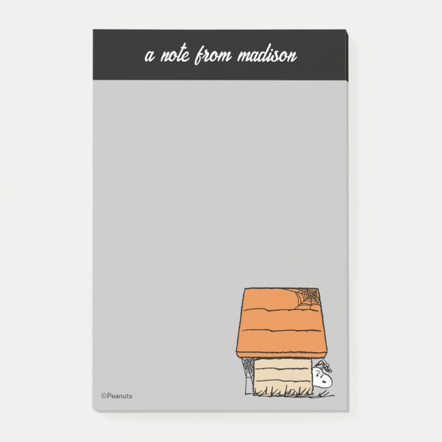 Bloco De Notas Snoopy Halloween Spider Web Doghouse (Frente)