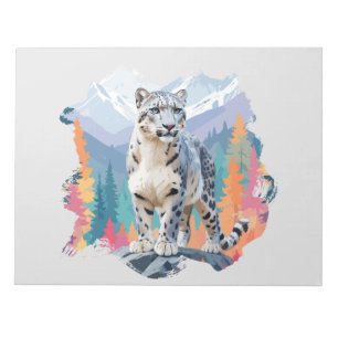 Bloco De Notas Snow Leopard Vetor Art Animal Na Majestosa
