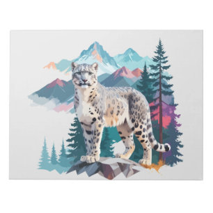 Bloco De Notas Snow Leopard Vetor Art Animal Na Majestosa