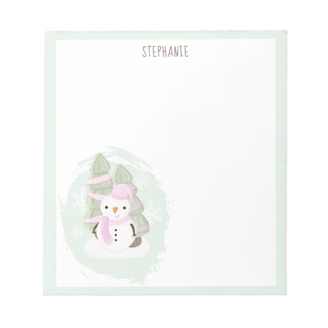 Bloco De Notas Snowman Christmas (Frente)