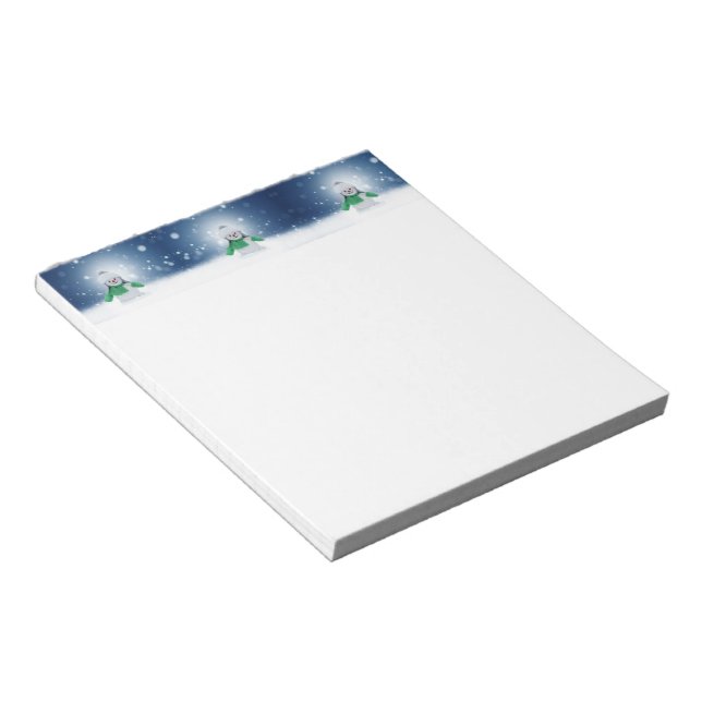 Bloco De Notas Snowman de inverno de Natal SlipperyJoe echarme (Inclinado)