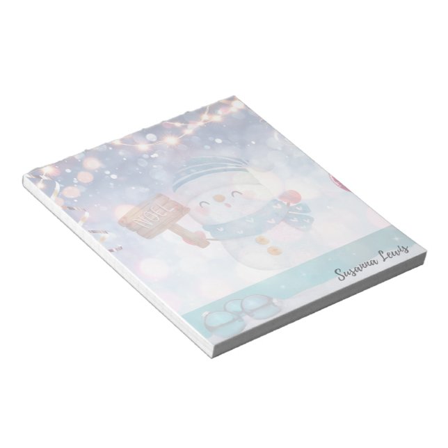 Bloco De Notas Snowman e Winter Background (Inclinado)