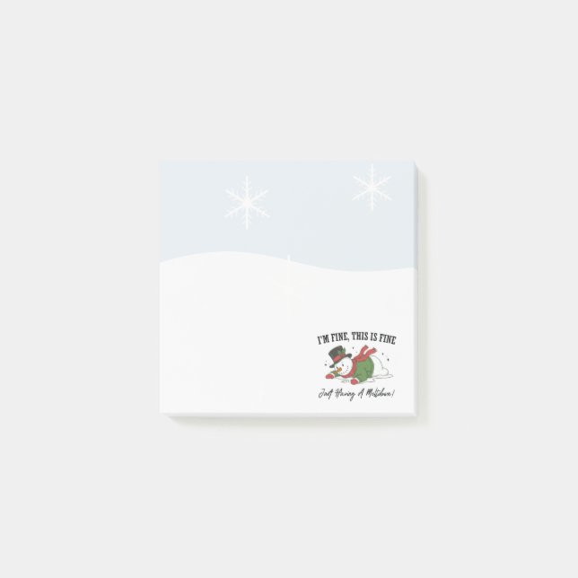 Bloco De Notas Snowman Post It Notes | I'm Fine (Frente)