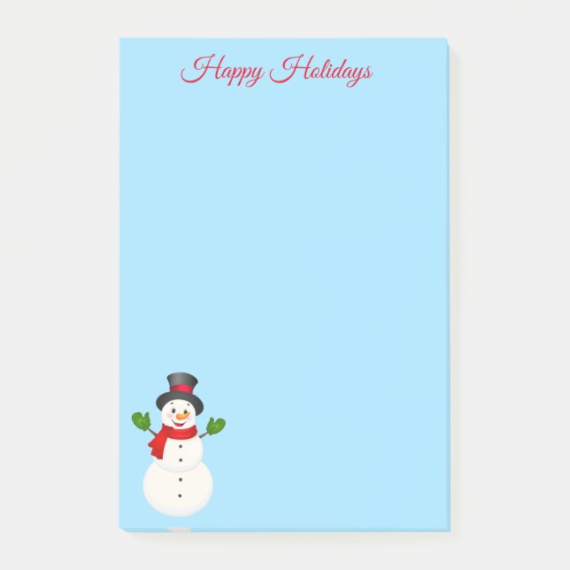 Bloco De Notas Snowman Posta as notas (Frente)