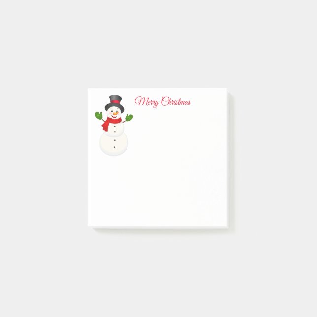 Bloco De Notas Snowman Posta as notas (Frente)
