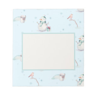 Bloco De Notas Snowman Snowball Frame Text Box Design