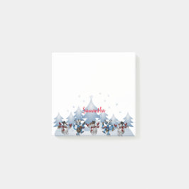 Bloco De Notas Snowmen e Reindeer dançantes