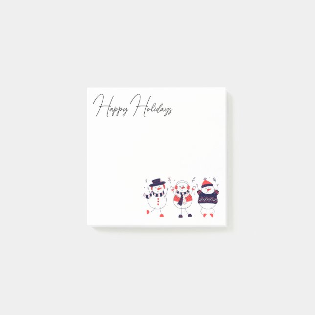 Bloco De Notas Snowmen festivo (Frente)