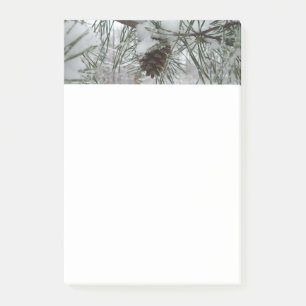 Bloco De Notas Snowy Pine Branch Winter Nature Fotografia