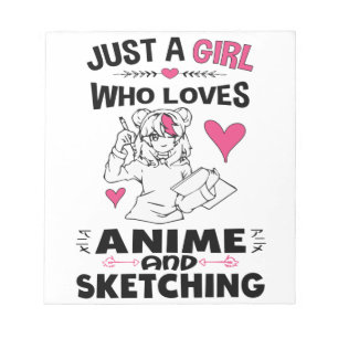 Bloco De Notas Só uma garota que ama anime e esboça meninas