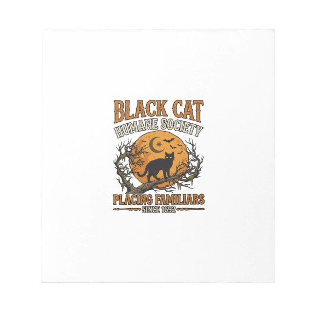 Bloco De Notas Sociedade Humana Black Cat Halloween Lua Cheia Mor (Frente)