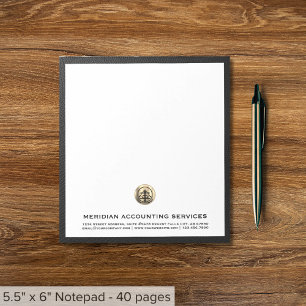 Bloco de notas sofisticado para logotipos de conta