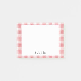 Bloco De Notas Soft Girly Pink White Plaid Stripes