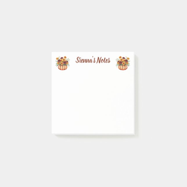 Bloco De Notas Soft Marigold Floral Name (Frente)