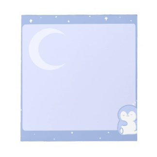 Bloco De Notas Soft Penguin Night Notepad | Calm Pastel Memo Pad