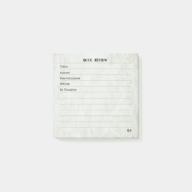 Bloco De Notas Soft Sage Green Simple Modern Monogram  (Frente)