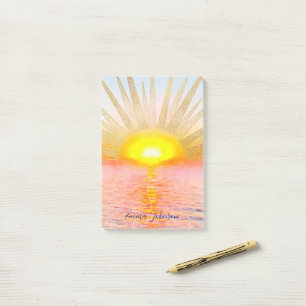 Bloco De Notas Sol Dourado Mandala Watercolor Mar