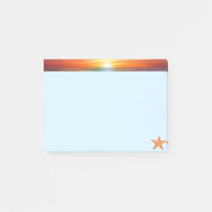 Bloco De Notas Sol e estrela-do-mar em azul claro