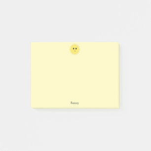Bloco De Notas Sol Feliz Fofo em Fundo Amarelo