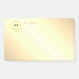 Bloco De Notas Sol Feliz Fofo em Gradiente Dourado