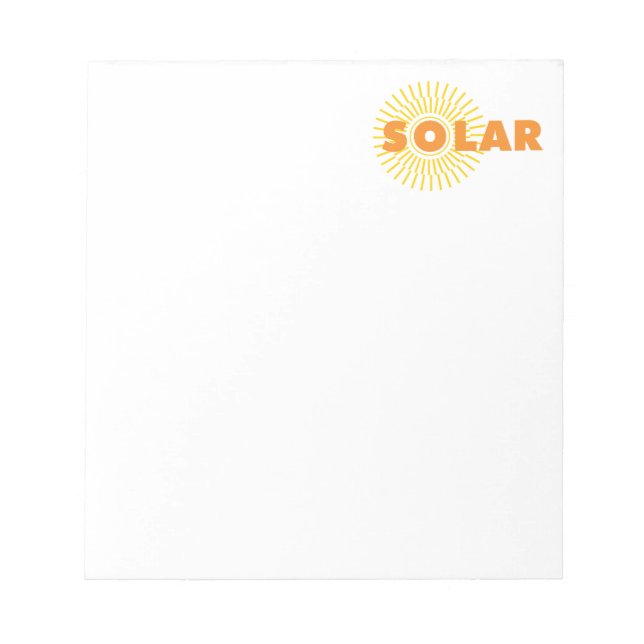 Bloco De Notas Solar Power Sun (Frente)