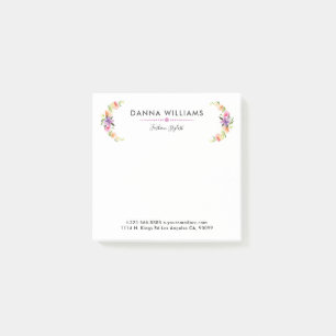 Bloco De Notas Solha Floral de Aquarelas Modernas Elegante