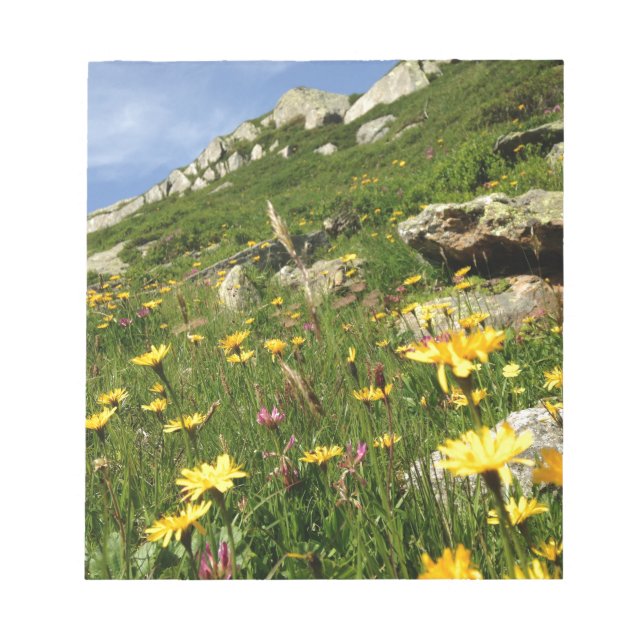Bloco De Notas Solte a sua imaginação! Flores alpinas (Frente)