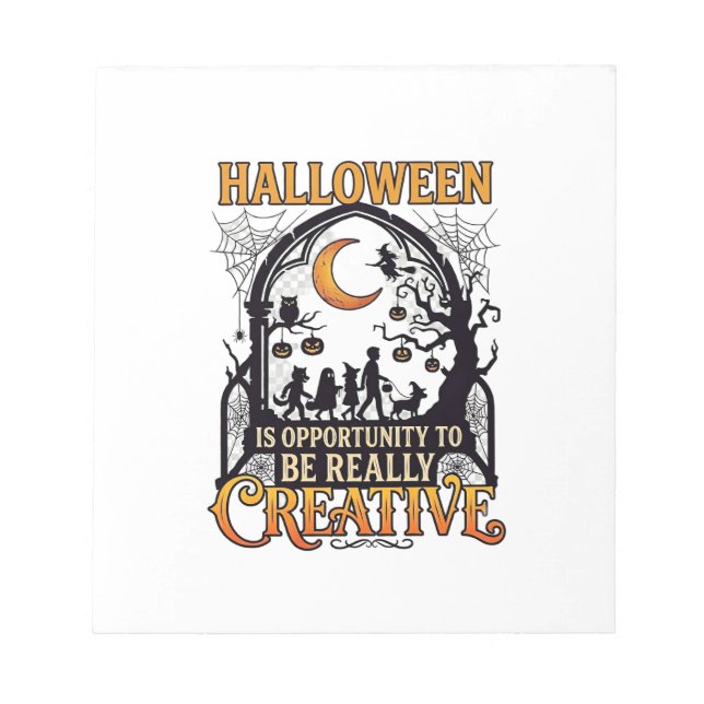 Bloco De Notas Sombra Criativa de Crianças de Halloween Lua Cresc (Frente)