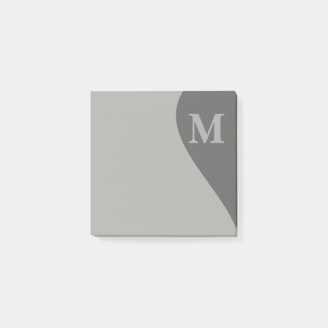 Bloco De Notas Sombras de Cinza com Monograma (Frente)