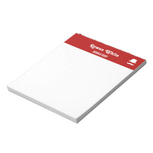 Bloco De Notas Sombreado de chapéu branco e bigode vermelho