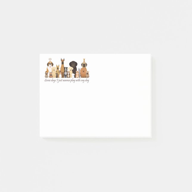 Bloco De Notas Some Days I just Wanna Play with my Dog Fun Quote (Frente)