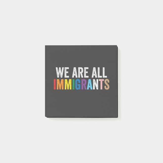 Bloco De Notas Somos Todos Imigrantes LGBT - Arco-Íris (Frente)