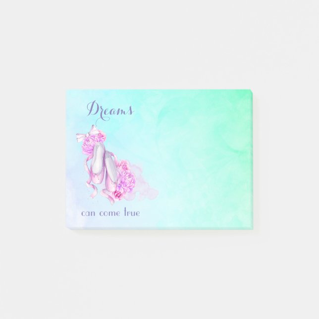 Bloco De Notas Sonhos Podem Chegar A Verdadeiras Balés Rosa (Frente)