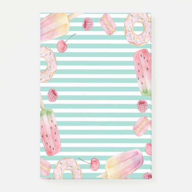 Bloco De Notas Sorvete,Frutas,Faixa Rosquinhas (Frente)