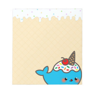 Bloco De Notas Sorvete Narwhal de Kawaii